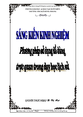 Đề tài Phương pháp sử dụng đồ dùng trực quan trong dạy học lịch sử